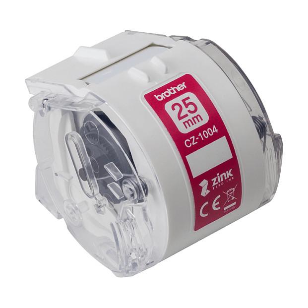 Rrotull Etiketash Brother CZ-1004, 25 mm × 5 m, Printim me Ngjyra ZINK - 4