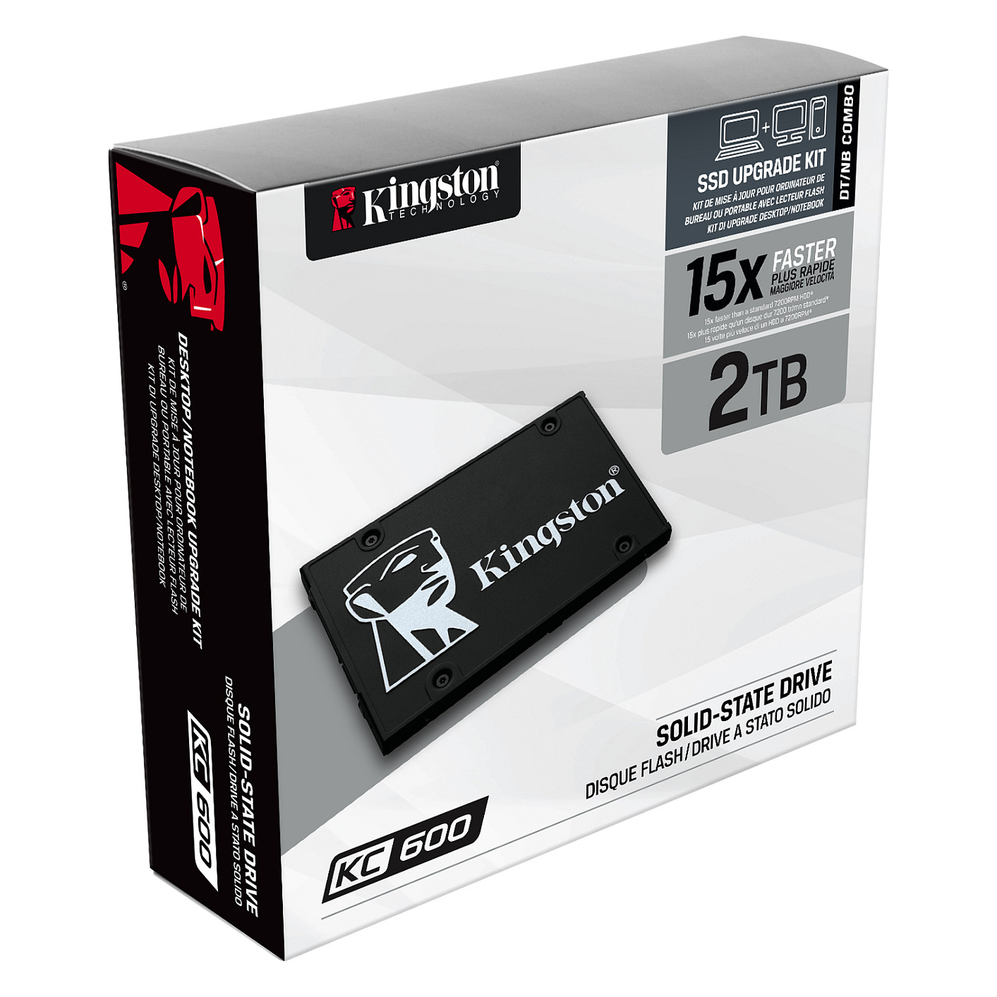 SSD e Brendshme Kingston KC600 SKC600/2048G / 2TB / 2.5" / SATA III 6Gb/s / 550MB/s Read / 520MB/s Write / 3D TLC / AES-XTS 256-bit - 3