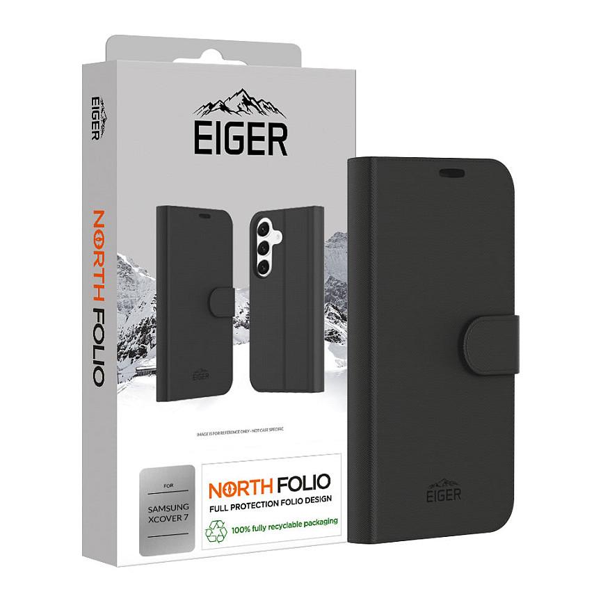 Case për Telefon Eiger North Folio, Galaxy XCover7 - Zezë - 2