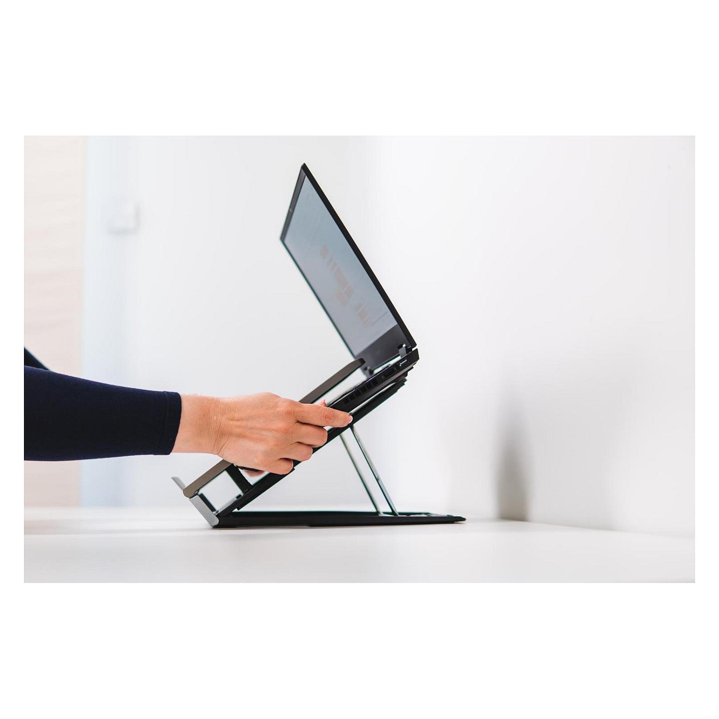 Mbajtëse për Laptop BakkerElkhuizen Ergo-Q 330 Circular / 12–17" / deri 6kg / 6 Nivele Lartësie / Mbajtëse Dokumentesh / Palosëse - Zezë/Hiri - 7