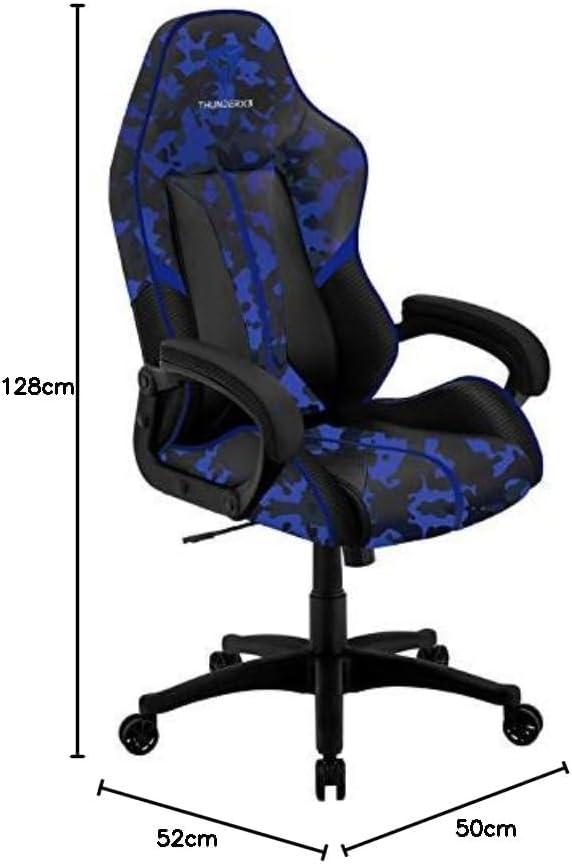 Karrige Gaming ThunderX3 BC1 CAMO / AIR Tech / Carbon Fiber Look / 360° / 3–18° Rocking / 150kg – Blu - 4