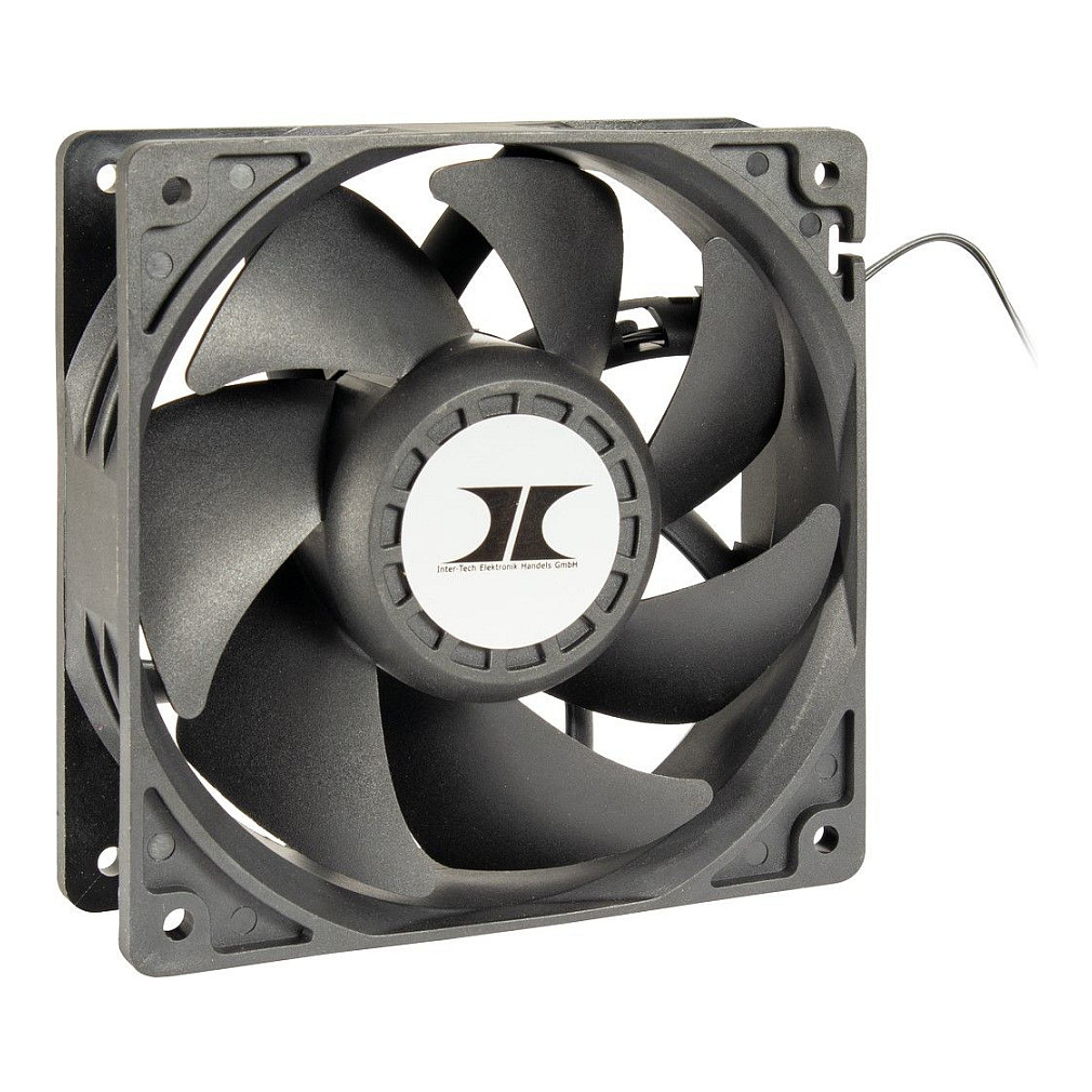 Ftohës për Kasë Inter-Tech IPC Fan Set 120/38mm / 120mm / 38mm / 4000 RPM / 245.97 CFM / 11.10 mmH₂O / 3-Pack / 4-Pin Molex – Zezë - 2
