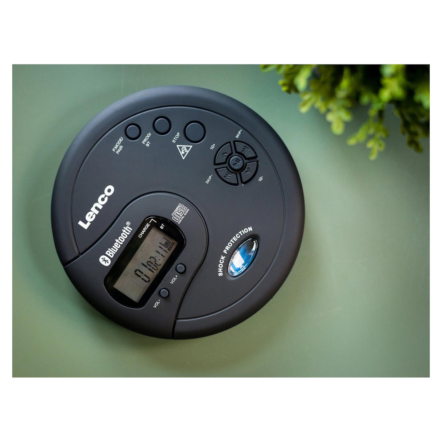 CD Player portativ Lenco CD-300, MP3, Ekran LCD, Kontroll i volumit me butona - Zezë - 9
