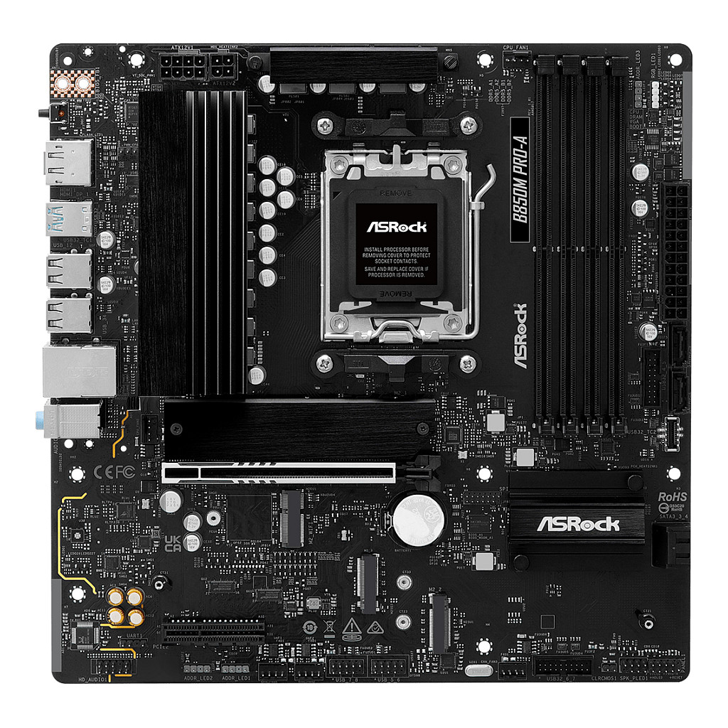 Pllakë Amë ASRock B850M Pro-A / AMD AM5 / B850 / DDR5 / Micro-ATX / 2.5GbE LAN - 2