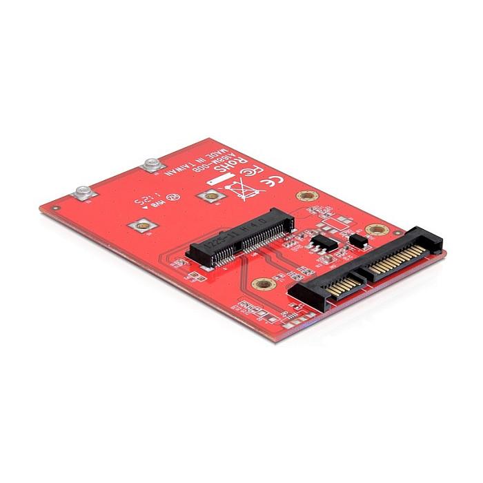 Adapter DeLOCK 61892, SATA 22-pin në mSATA, 2.5", SATA 6 Gb/s - Kuqe - 2