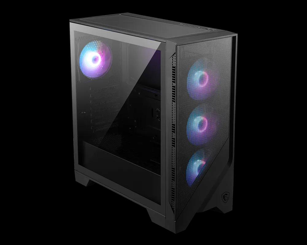 Kasë MSI MAG FORGE 321R AIRFLOW, Mid-Tower, ATX, 4x120mm ARGB, Xham i Temperuar, USB Type-C 20Gbps - Zezë - 2