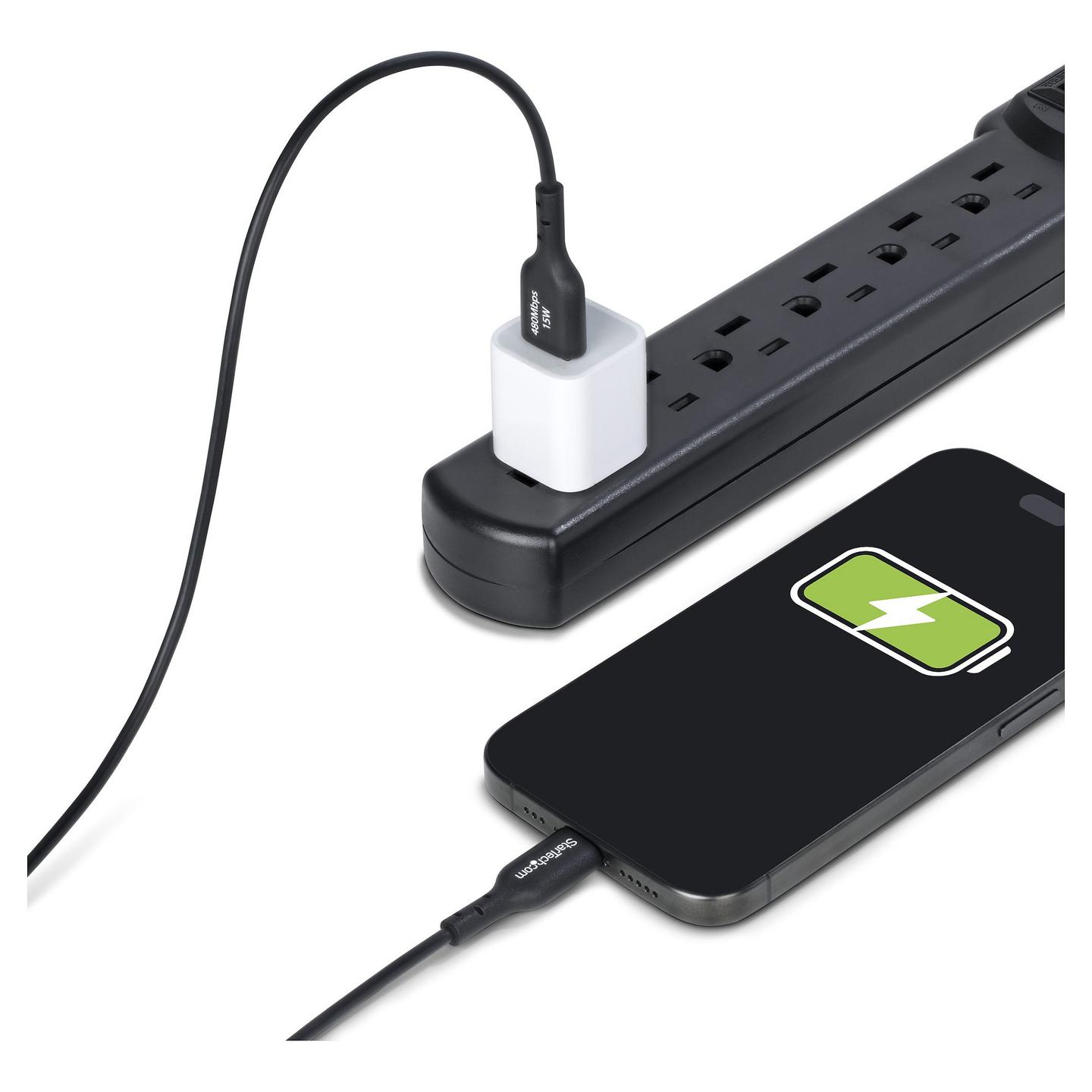Kabllo StarTech.com USB2AC3MNC, USB-A në USB-C, USB 2.0, 480 Mbps, 15 W, 3 m - Zezë - 7