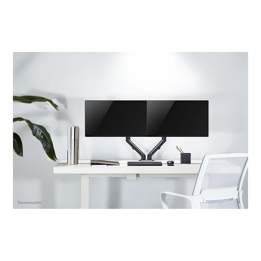 Mbajtëse për Monitor Neomounts FPMA-D650DBLACK / 2 Monitorë / 17"-27" / 7kg për Monitor / Coil Spring / Clamp-Grommet / Tilt +90° deri -45° / Swivel 180° / Rotacion 360° - Zezë - 18
