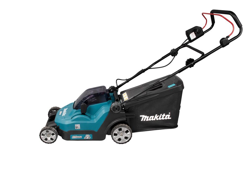 Kositëse Bari me Bateri Makita DLM382Z, 2x18V, 38cm, 20–75mm, 40L, 3700rpm - Blu/Zezë - 2