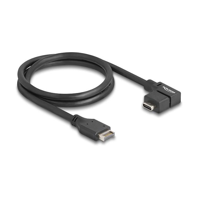 Kabllo USB DeLOCK 85759, USB Type-E Key A 20-pin në USB Type-C, 70cm, USB 10 Gbps - Zezë