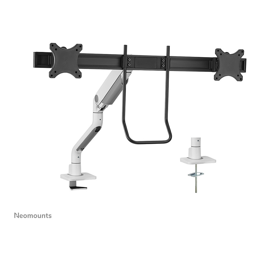 Mbajtëse për Monitor Neomounts / 2 Monitorë / 17"-32" / 8kg për Monitor / VESA 75x75-100x100 / Full Motion / Gas Spring / Tavolinë - Bardhë - 16