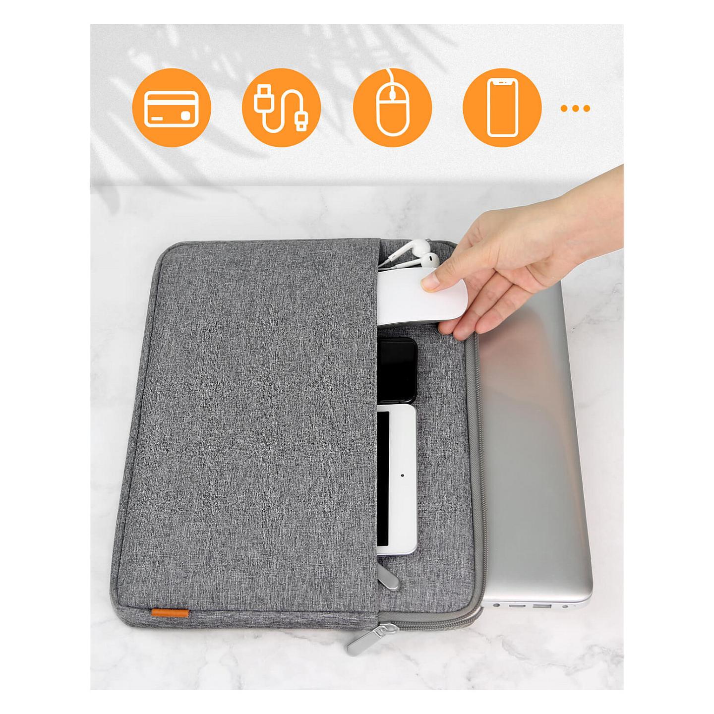 Çantë për Laptop Inateck LB01005, 14", 5 shtresa mbrojtëse, Rezistente ndaj spërkatjeve, 0.26 kg - Hiri - 2