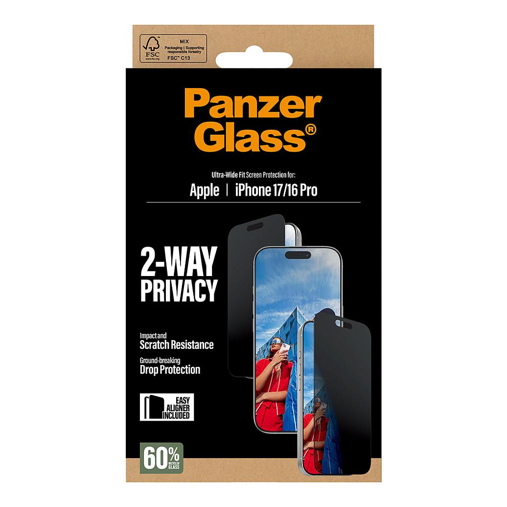 Mbrojtëse për ekran PanzerGlass 2-Way Privacy / iPhone 17 / iPhone 16 Pro / Ultra-Wide Fit / EasyAligner - Transparente - 5