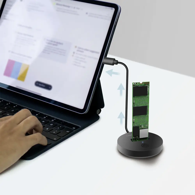 Docking Station për SSD M.2 / USB-C 3.2 Gen 2 / NVMe PCIe & SATA NGFF / M-Key & B+M-Key / 10Gbps – Zezë - 4