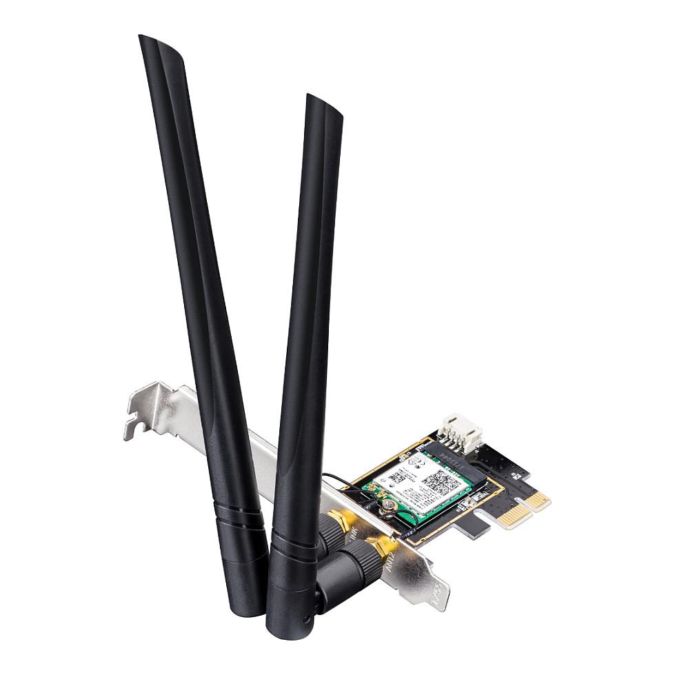 Karta të Rrjetit Cudy WE3000 / PCI Express x1 / Wi-Fi 6 Dual Band 2.4GHz + 5GHz / 2402 + 574Mbps / Bluetooth 5.2 / Intel AX200 / 2x Antenë e jashtme - Zezë - 3