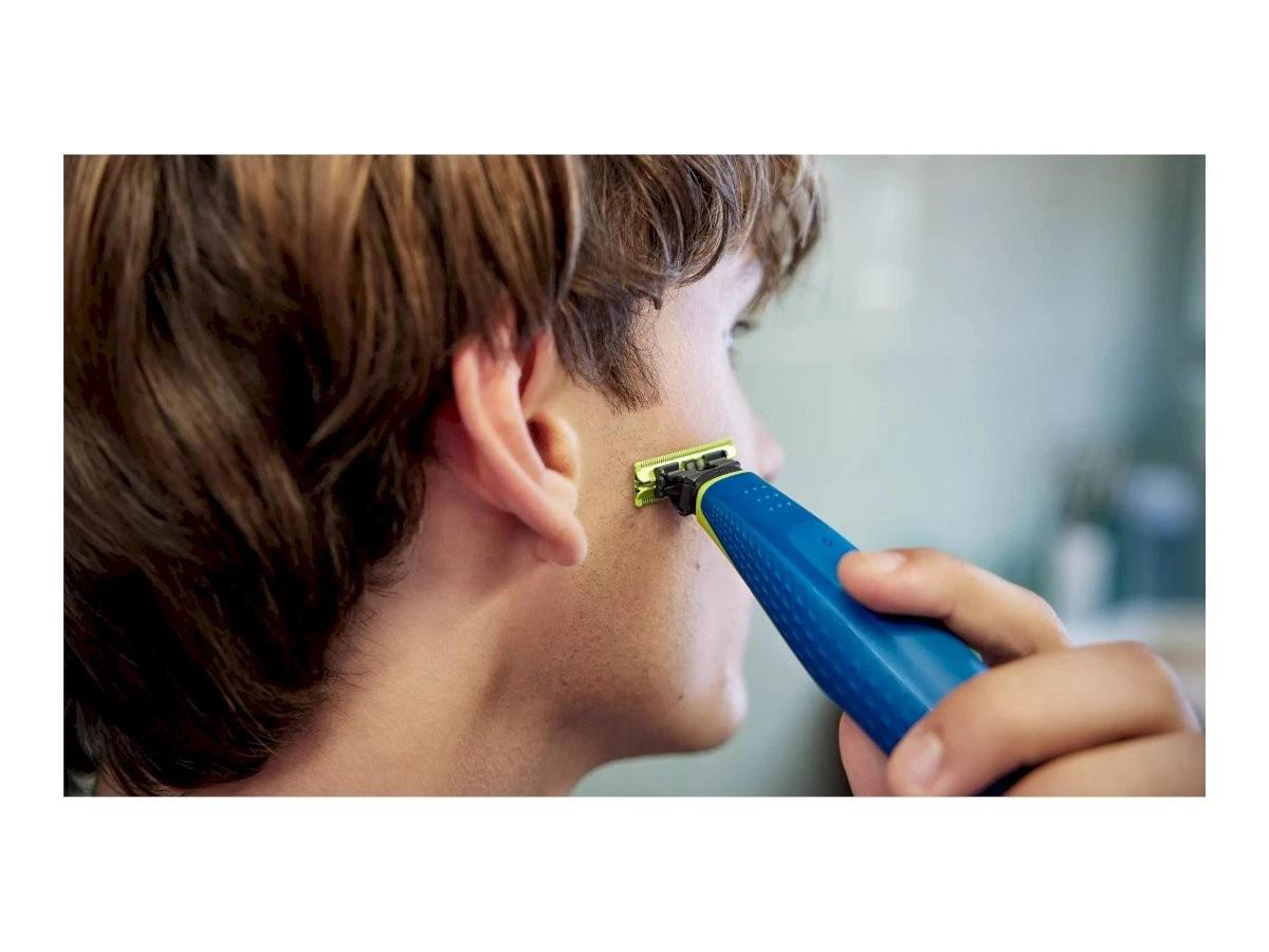 Teh zëvendësues për makinë rroje Philips OneBlade QP225/50 / Anti-Friction / Dual Protection / Contour-Following / 2 Copë - Gjelbër/Blu - 4