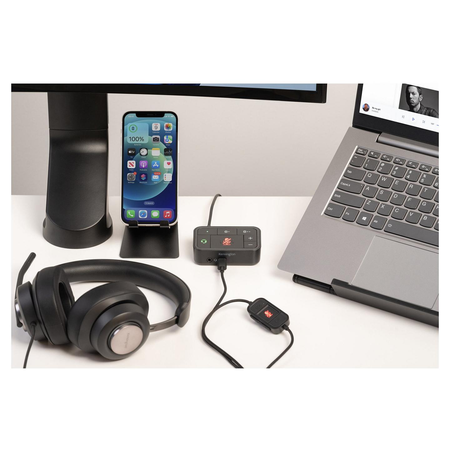 Kufje me kabllo Kensington H2000 / USB-C / Stereo / 40mm / Mikrofon me reduktim të zhurmës - Zezë - 23