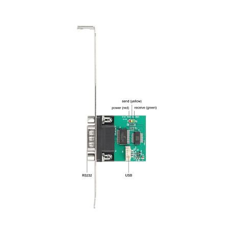 Adapter Serial DeLOCK 90582 / USB 2.0 Pin Header Male 4-pin në RS-232 D-Sub 9-pin Male / FTDI FT231XS / 30 cm - Gjelbër/Zezë - 2