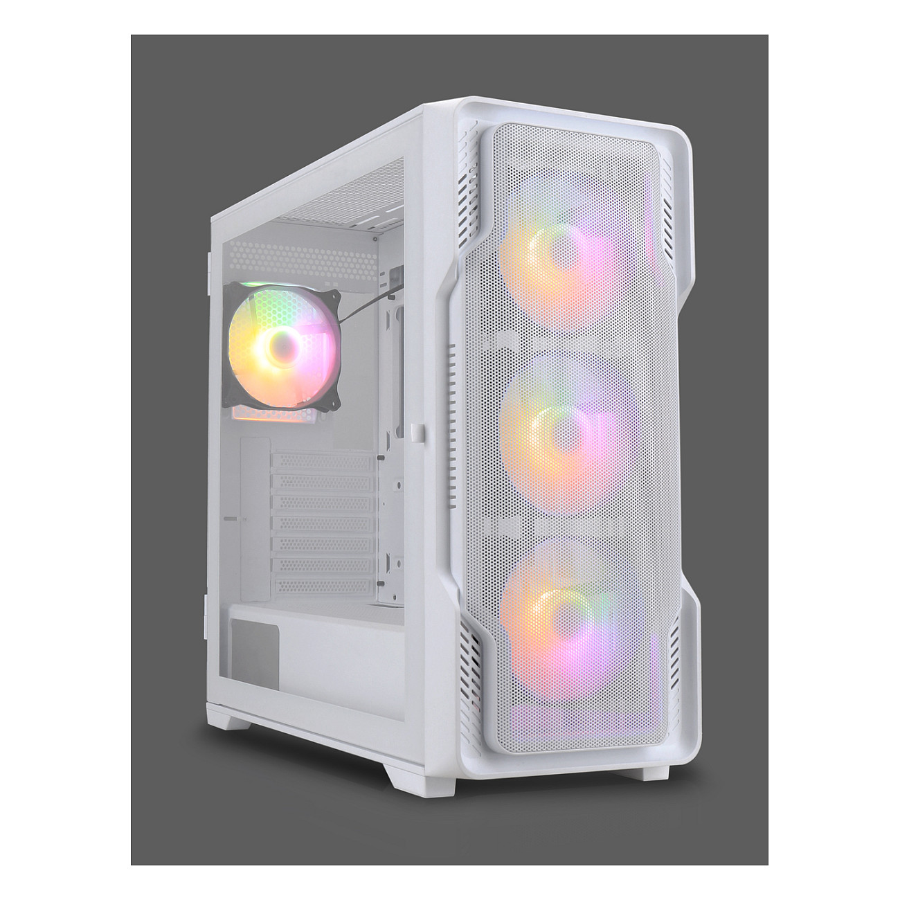 Kasë PC Nanoxia DS-9 ARGB / Midi Tower / E-ATX + ATX / 3x 120/140mm Fan Support / Tempered Glass - Bardhë - 3
