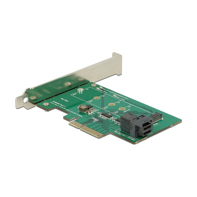 Kartë Zgjerimi PCI Express Delock 89517 / PCIe 3.0 x4 / 1x M.2 Key M NVMe + 1x SFF-8643 NVMe / Low Profile