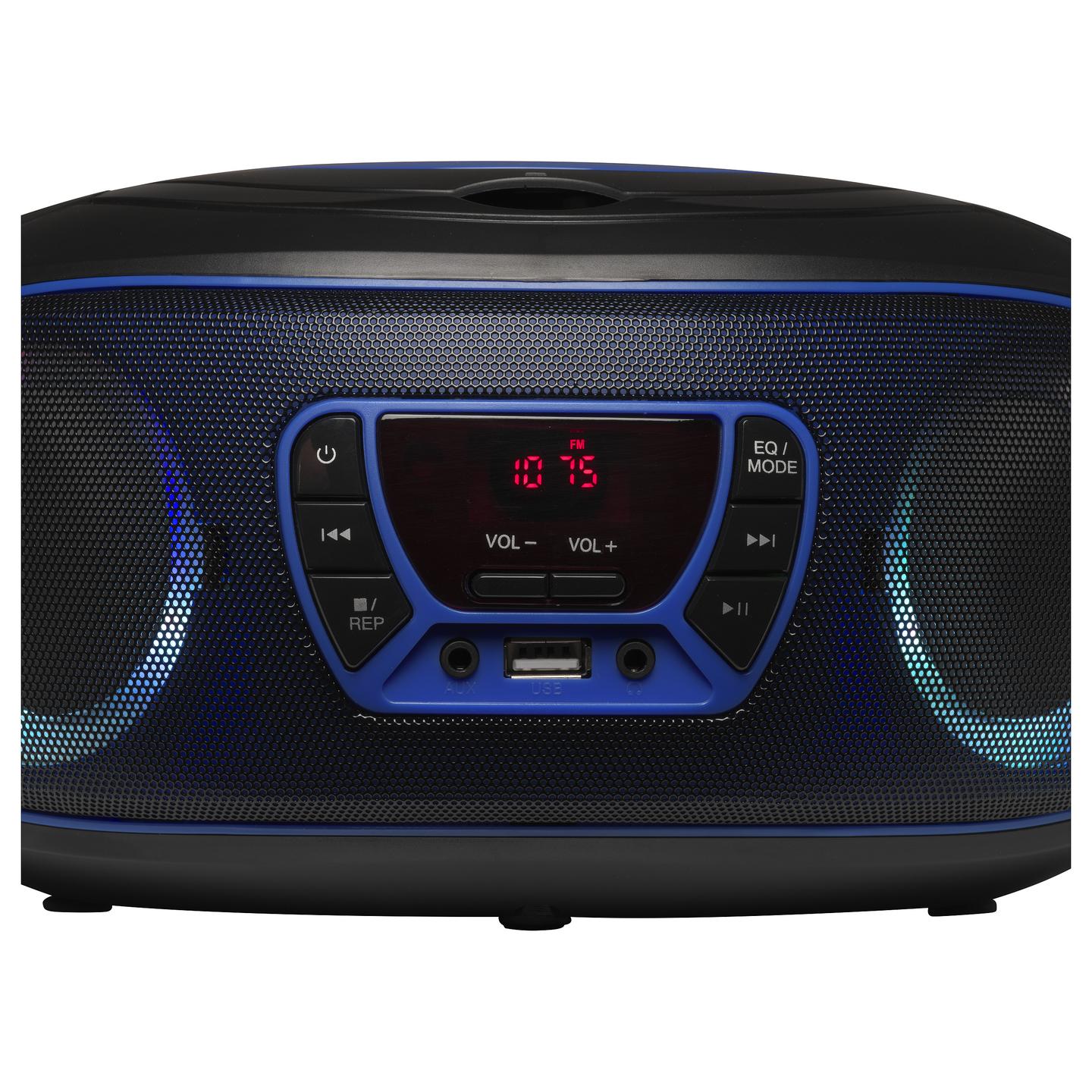 CD Player portativ Denver TCL-212BT, Bluetooth, FM, 4W, Jack 3.5 mm - Zezë dhe Blu - 7