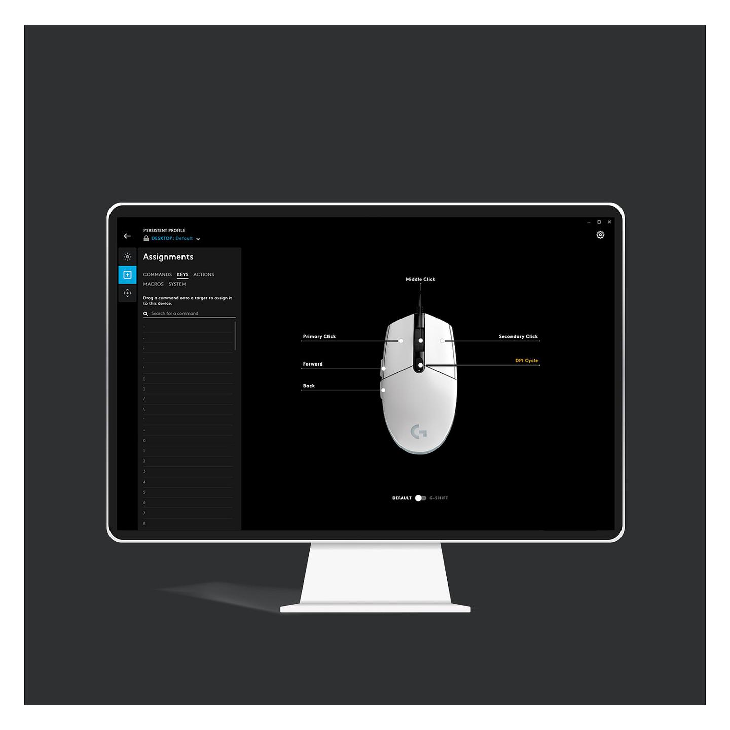 Maus Gaming Logitech G203 LIGHTSYNC / Wired / Optik / 8,000 DPI / 6 Butona / LIGHTSYNC RGB - Bardhë - 8