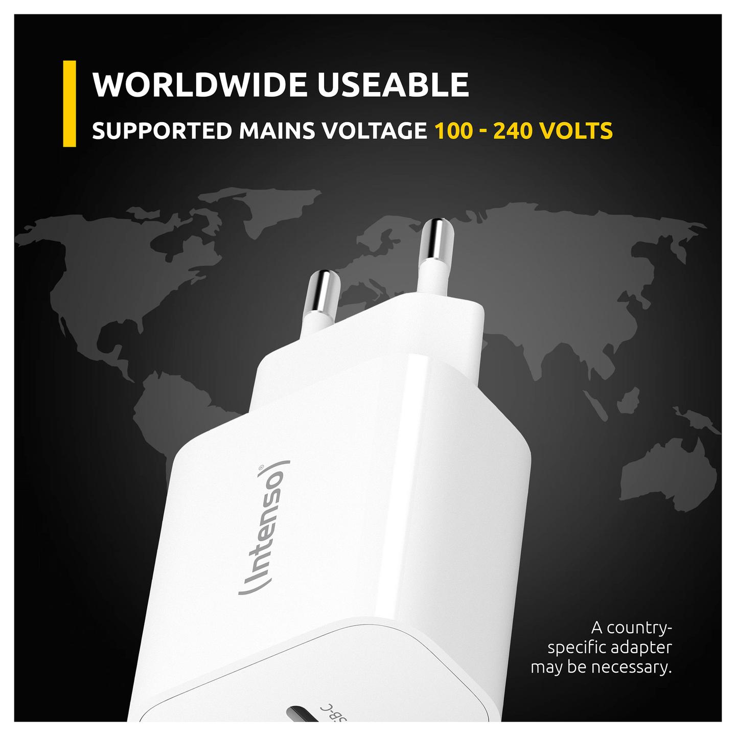 Adapter Intenso W20C / USB-C / 20W / Power Delivery 3.0 / PPS / Quick Charge 4.0 - Bardhë - 5