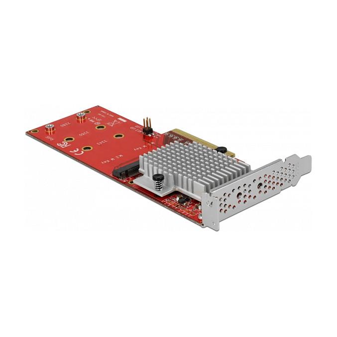 Kartë Zgjerimi PCI Express Delock 90305 / PCIe 3.0 x8 / 2x M.2 Key M / NVMe / Low Profile