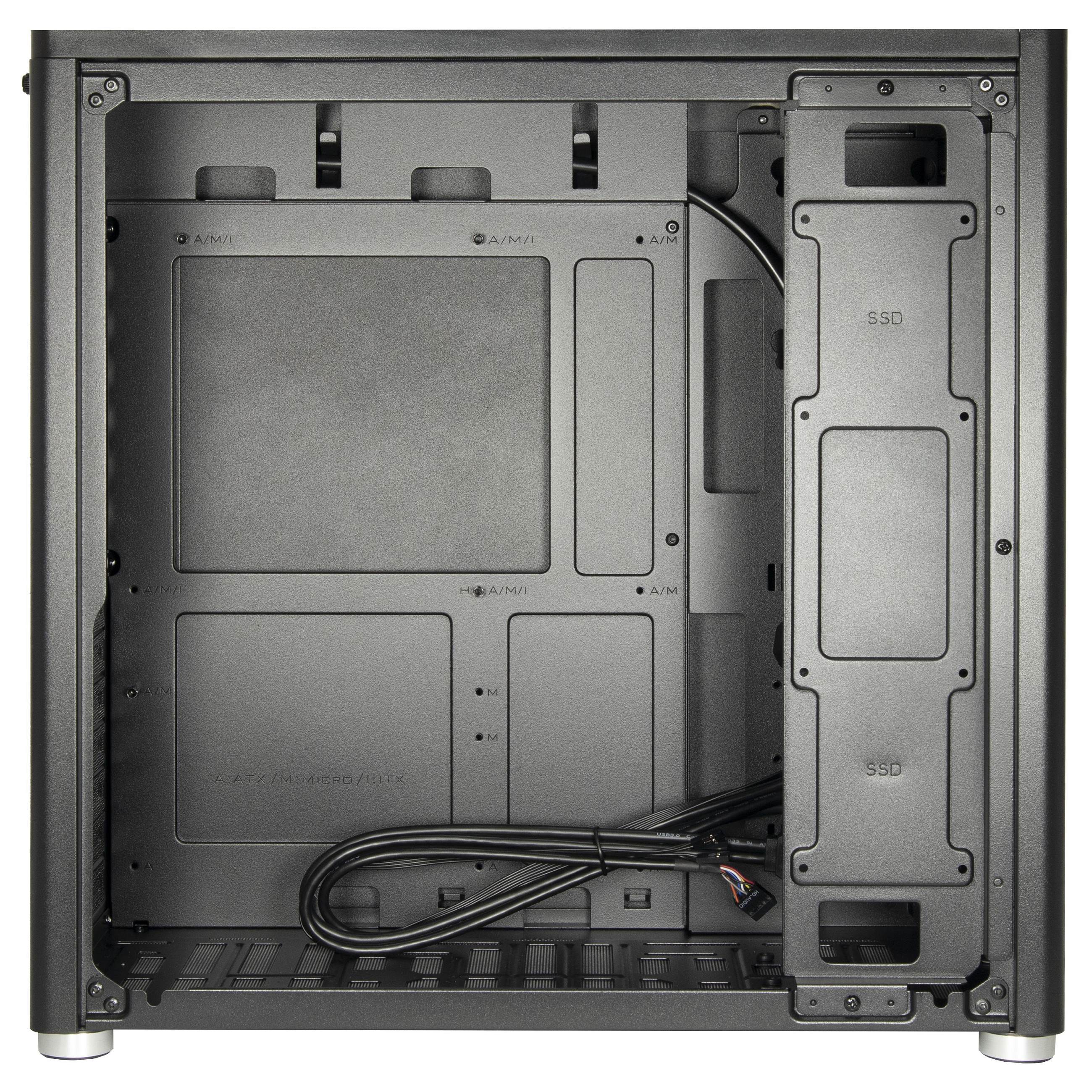 Kasë PC Inter-Tech X2 Duplex Pro / Midi Tower / ATX / 1x USB-A 3.2 Gen2 + 1x USB-C 3.2 Gen2 / 3x 2.5" + 1x 2.5"/3.5" Bay - Zezë - 4