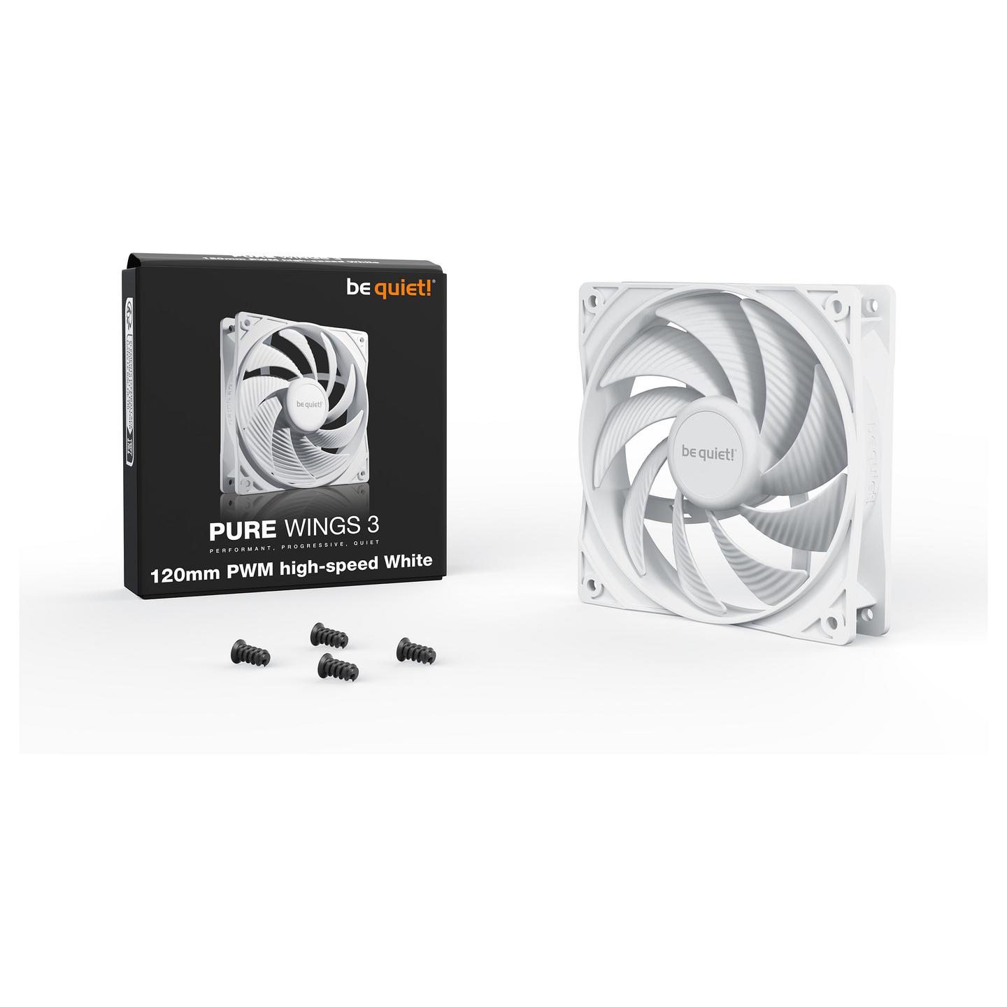 Ftohës për Kasë be quiet! Pure Wings 3 High-Speed / 120mm / 2100 RPM / PWM – Bardhë - 3
