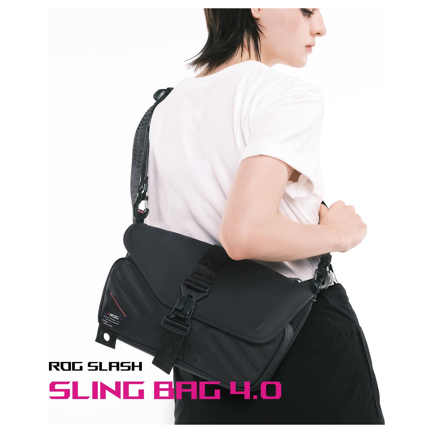 Çantë ASUS ROG SLASH Sling Bag 4.0, BC3004, për ROG Ally, Rezistente ndaj ujit, FIDLOCK, 0.6 kg - Zezë - 23