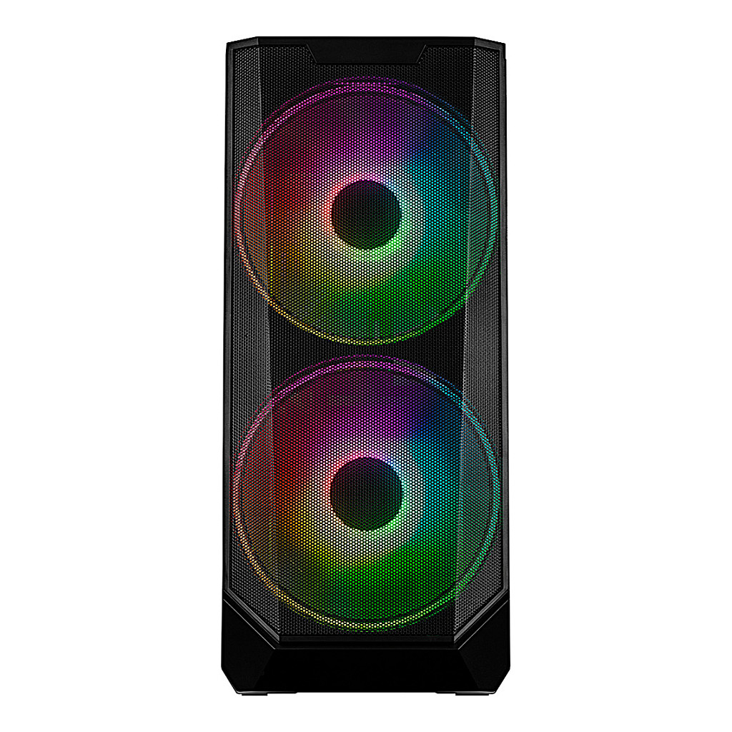 Kasë PC Inter-Tech IT-3503 Airstream / Midi Tower / eATX / ATX / 2x 200mm ARGB Fan / 1x 3.5" + 3x 2.5" Bay / Tempered Glass / USB-C - Zezë - 2