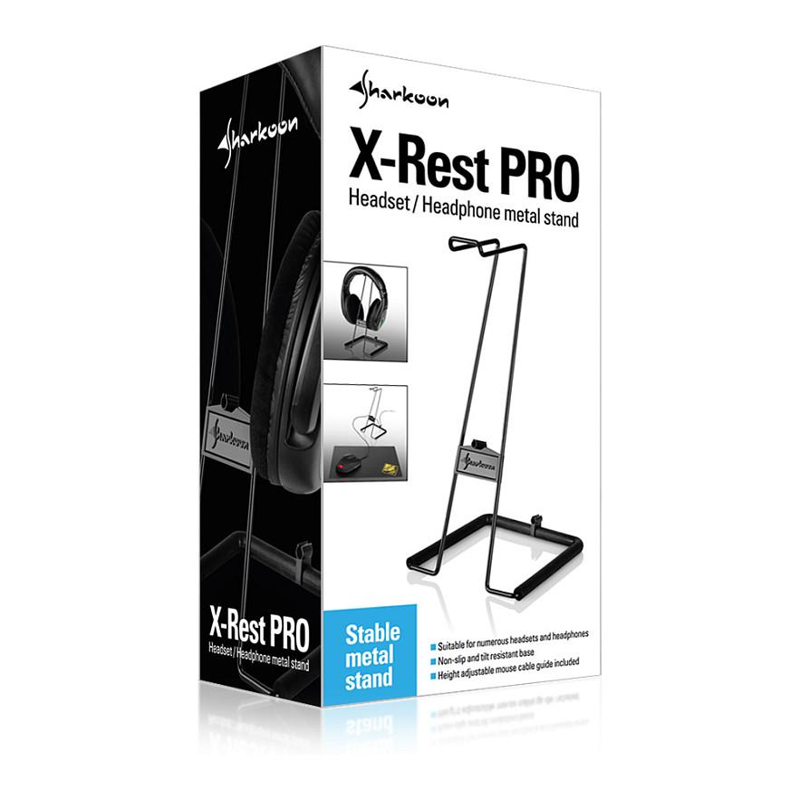 Mbajtëse për Kufje Sharkoon X-Rest PRO, Metal, Mouse Cable Guide, 138 × 138 × 263 mm – Zezë - 8