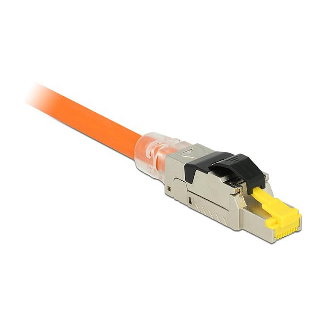 Konektor për Kabllo Rrjeti DeLOCK 86485, Cat 8.1, RJ-45 Mashkull, STP, Montim pa Vegla, PoE/PoE+ - Argjend - 2