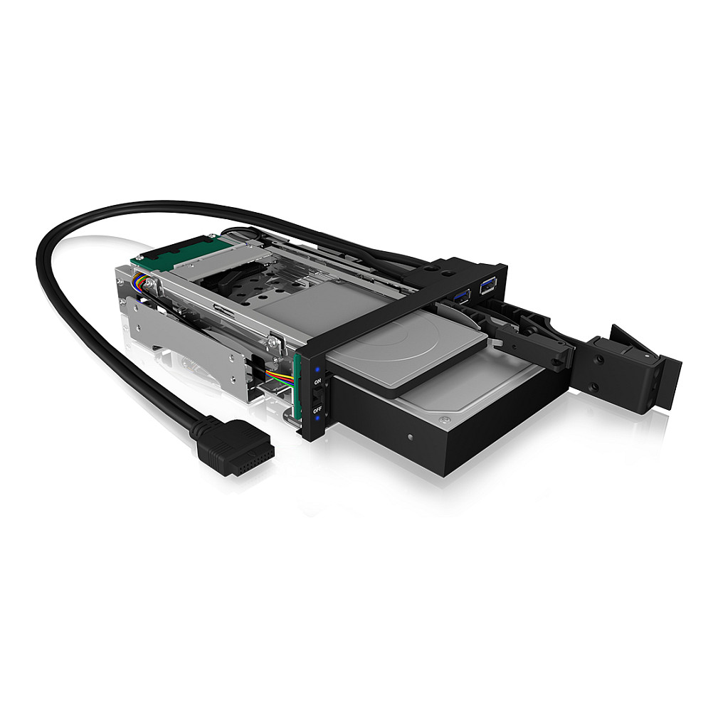 Aksesor për Disqe ICY BOX IB-174SSK-U / 5.25" / SATA - Zezë - 5