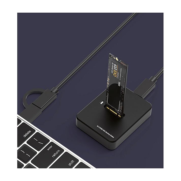 Docking Station Gembird DD-U3M2, USB-C 3.2 Gen 2, M.2 SATA/NVMe SSD, deri në 10 Gbps – Zezë - 4