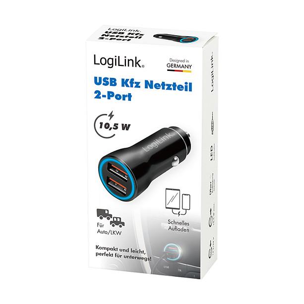 Adapter telefoni për veturë LogiLink PA0285 / 2x USB-A / 10.5W / LED – Zezë - 7