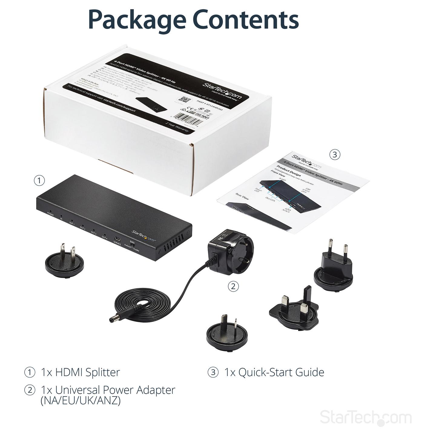 Splitter HDMI StarTech.com ST124HD202, 1 hyrje HDMI në 4 dalje HDMI, HDMI 2.0, 4K 60Hz, HDR, Audio 7.1 - Zezë - 12