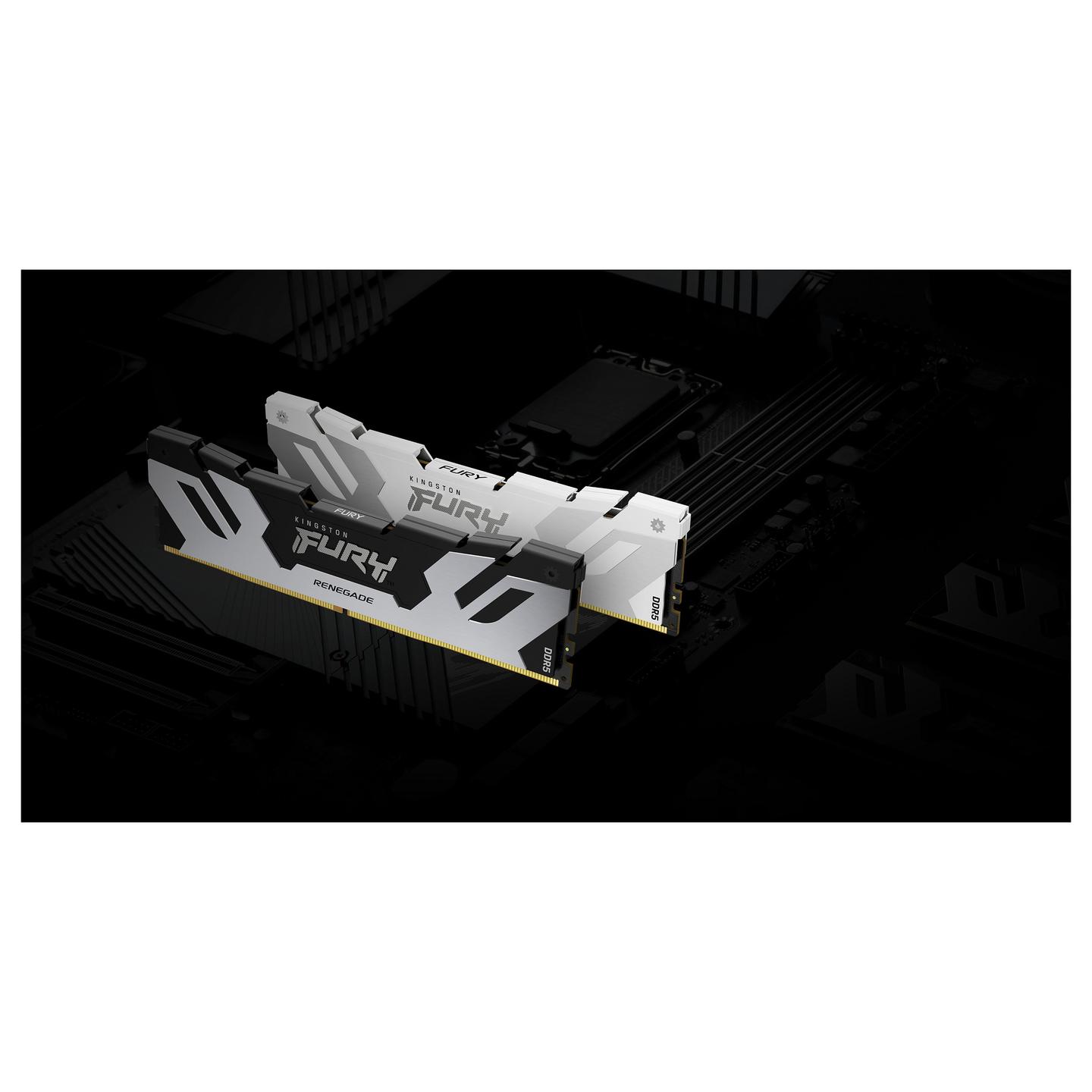 RAM Memorie DDR5 Kingston FURY Renegade / 96GB / 2x48GB / DIMM / 6400MT/s / CL32 / XMP - Argjend/Zezë - 10