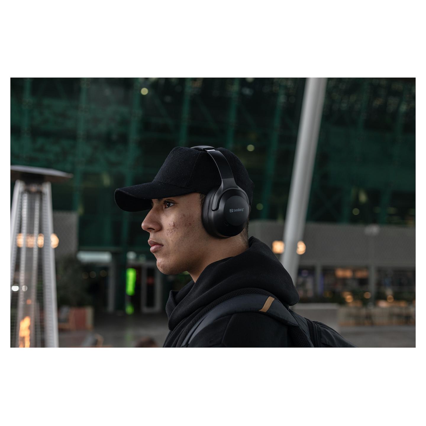 Kufje pa kabllo Sandberg Wireless Travel Headset ANC+ENC / Bluetooth 6.0 / ANC + ENC / Mikrofon – Zezë - 9