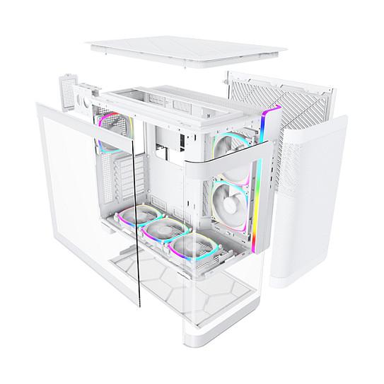 Kasë Montech KING 95 PRO / Midi-Tower / Xham i Temperuar / 6x ARGB PWM / ATX / USB 3.2 Gen1 Type-C – Bardhë - 9