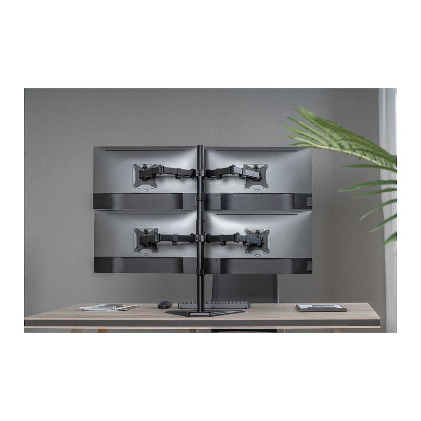 Mbajtëse për Monitor EQUIP 650127 / 17″–32″ / për 4 Monitorë / deri në 9 kg - Zezë - 8