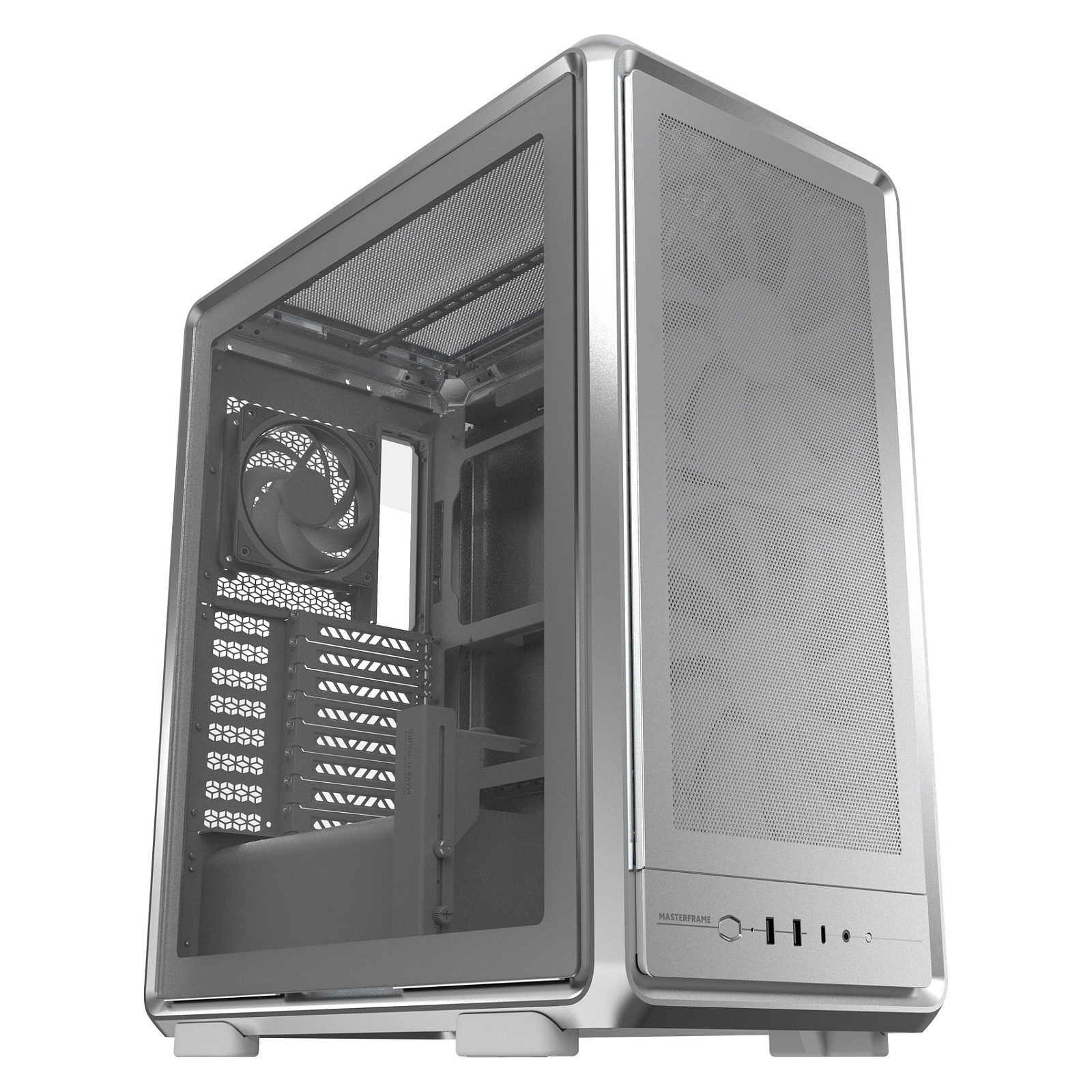 Kasë PC Cooler Master MasterFrame 500 Mesh / Mid Tower / ATX / 2x 200mm + 1x 120mm Fan / Mesh / Tempered Glass - Gri/Transparent - 2