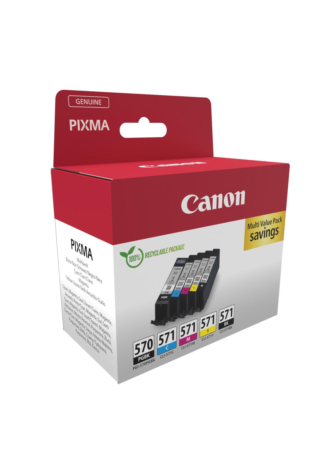 INK Canon PGI-570 / CLI-571 / 0372C006 / Multipack / 1.105 faqe – Zezë/Blu/Rozë/Verdhë - 2