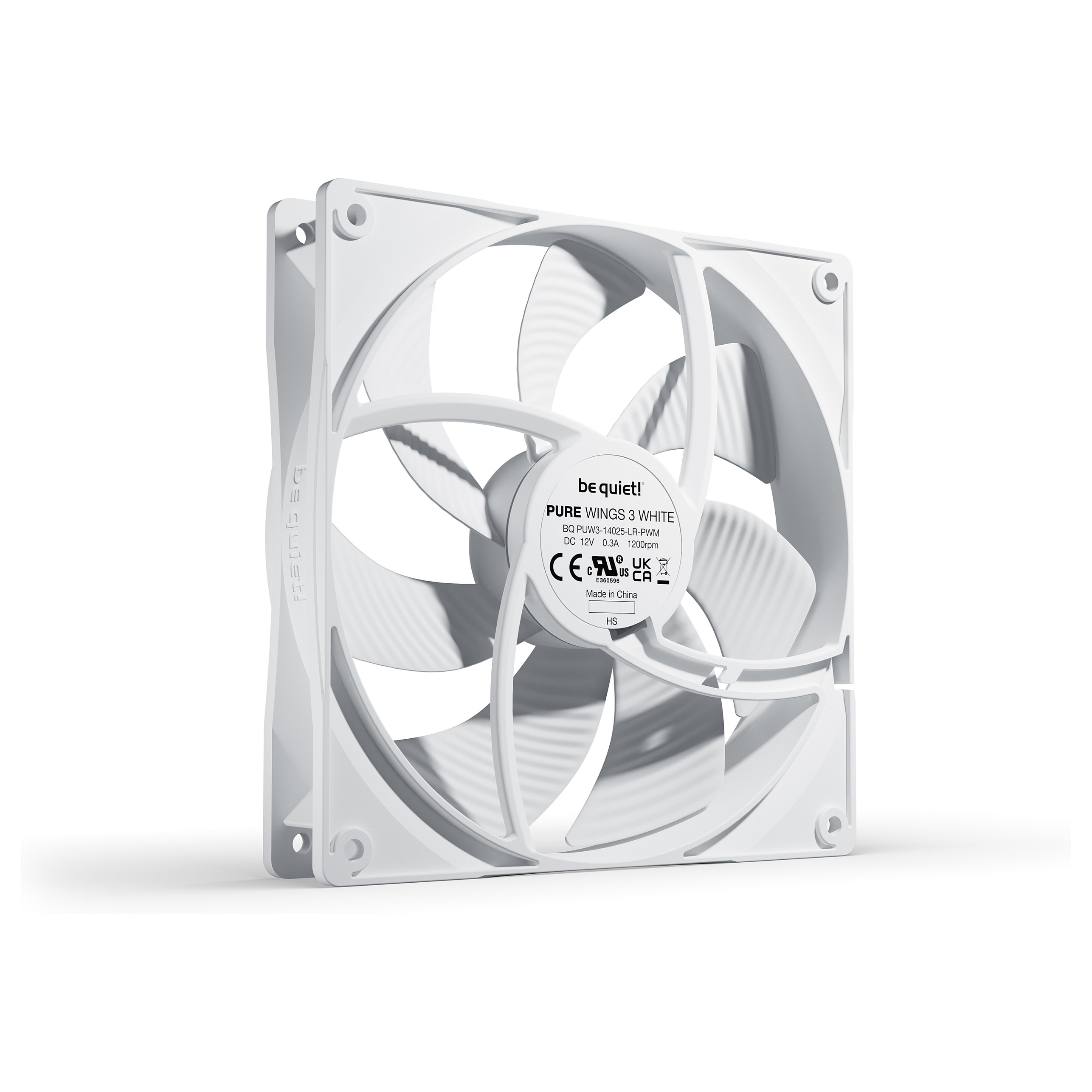 Ftohës për Kasë be quiet! Pure Wings 3 / 140mm / 1200 RPM / PWM – Bardhë - 2