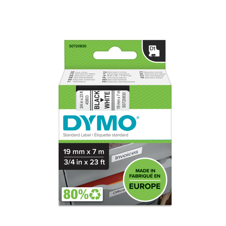 Shirit për Printer 3D Dymo Label 2093098 / 2093098 / 10-Pack - Zezë mbi Bardhë