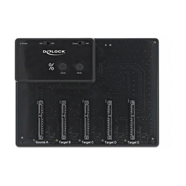 Docking station DeLOCK 64098, për 5x HDD/SSD SATA 2,5", USB 5 Gbit/s, klonim 1 me 4 - Zezë - 4
