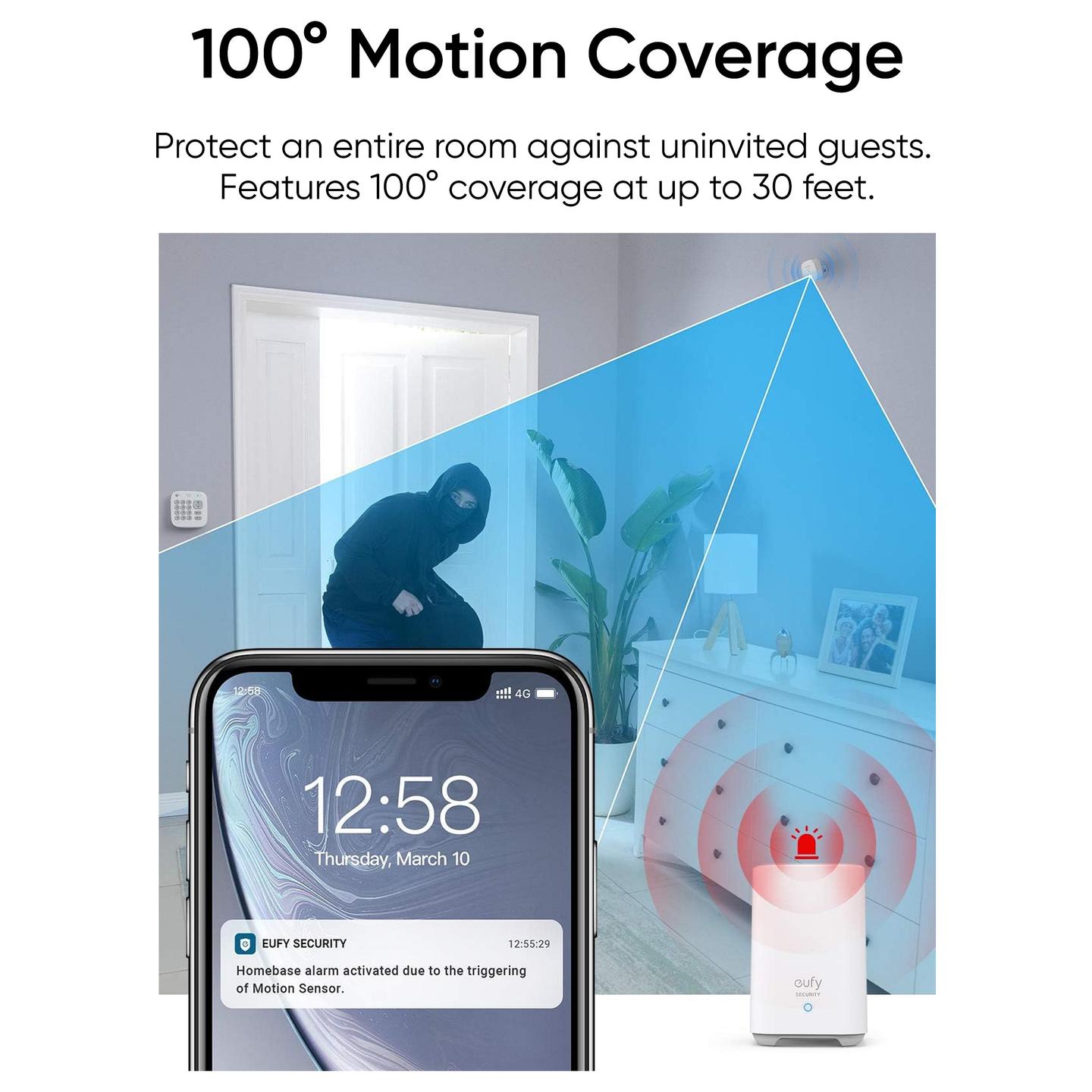 Sistem Alarmi i Mençur eufy T8990321, 5-Pjesësh, Wi-Fi, RF Wireless, GSM, SMS, Sensorë Dyer/Dritare, Sirenë - Bardhë - 27