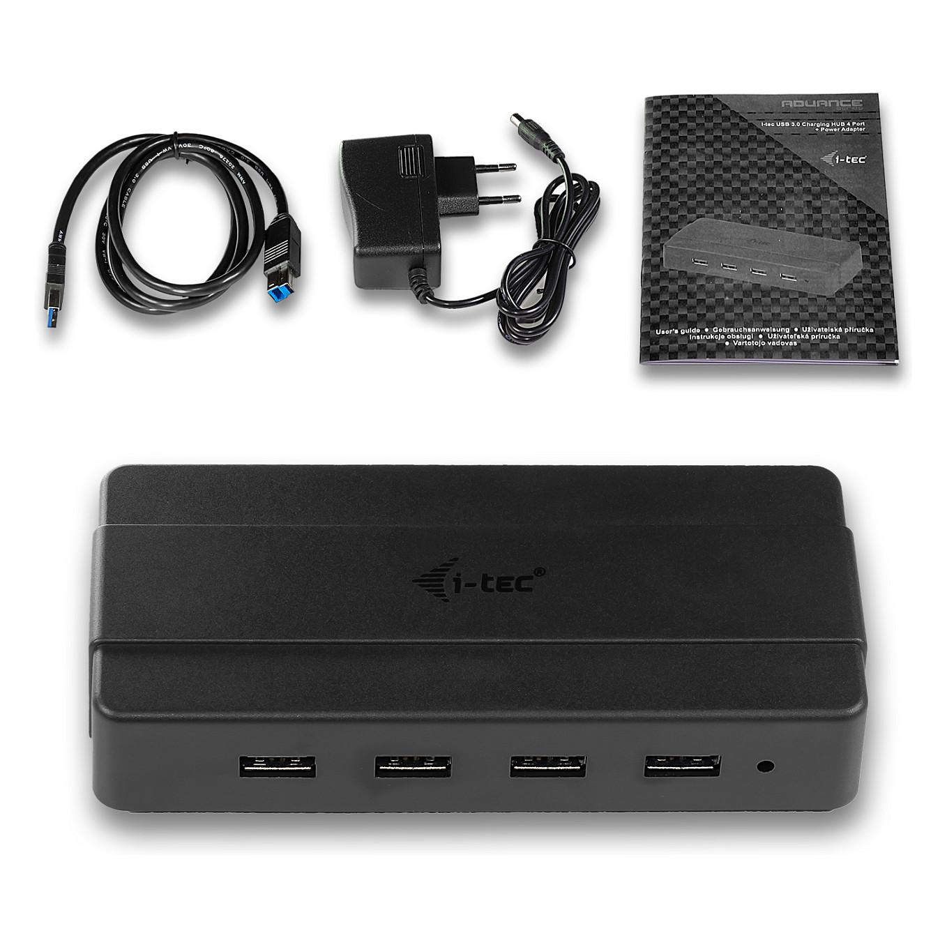 Hub USB-A i-tec U3HUB445, 4x USB-A 3.2 Gen 1, 5Gbps, BC 1.2, Adaptor Energjie - Zezë - 5