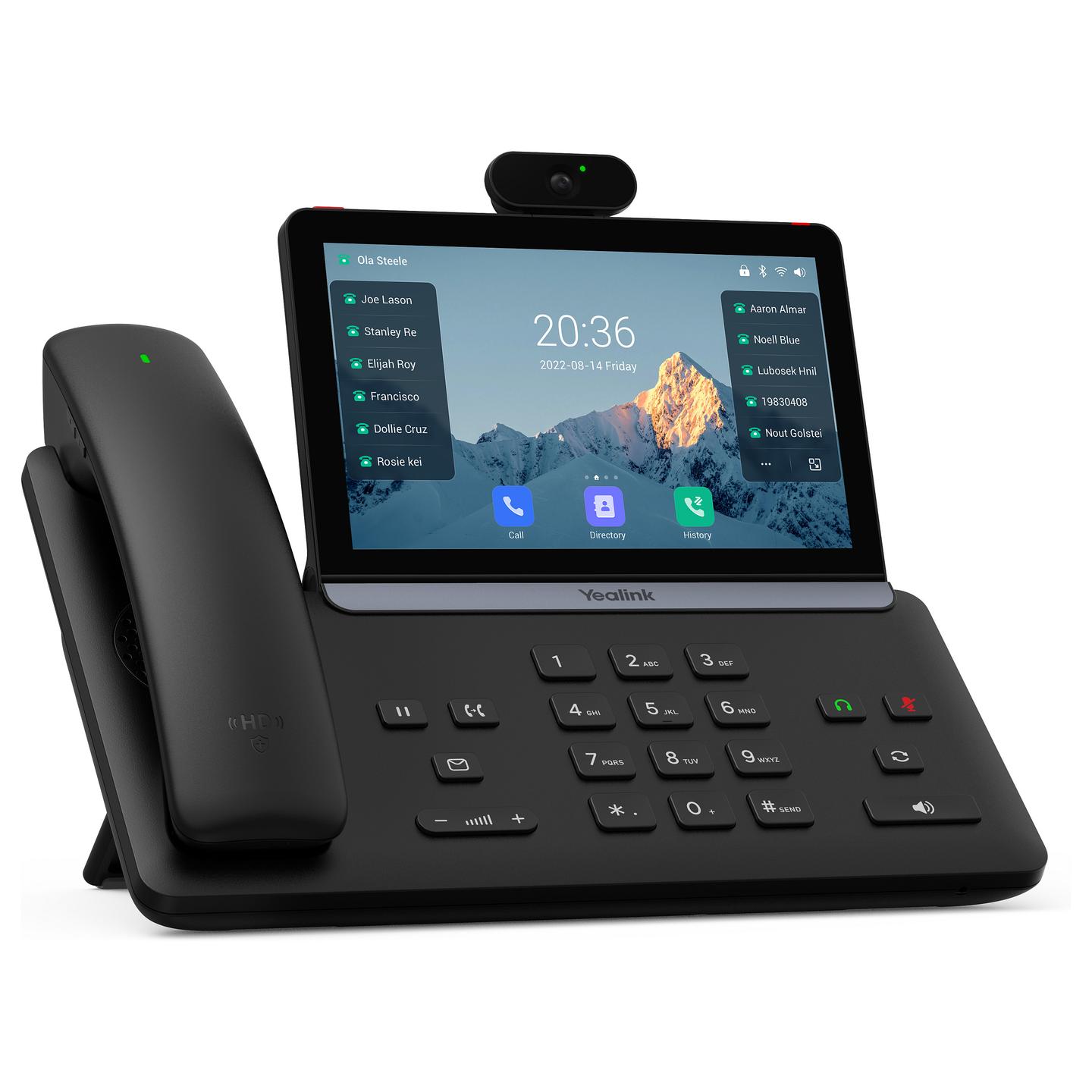 Telefon VoIP Yealink SIP-T88V Pro, ekran me prekje 7" IPS, kamerë 5MP, Wi-Fi 6, Bluetooth 5.0, Gigabit Ethernet, PoE - Zezë - 2